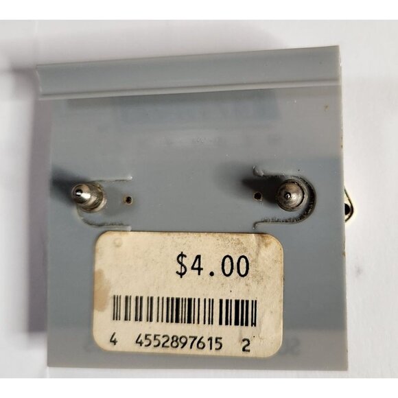 Vtg Partners Mervyns White Square Earrings minimalist classic neutral - Picture 2 of 3